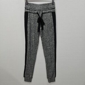 The Kooples Sport Womens 1 US S Elastic Waist Tapered Leg Jogger Pant Gray Black
